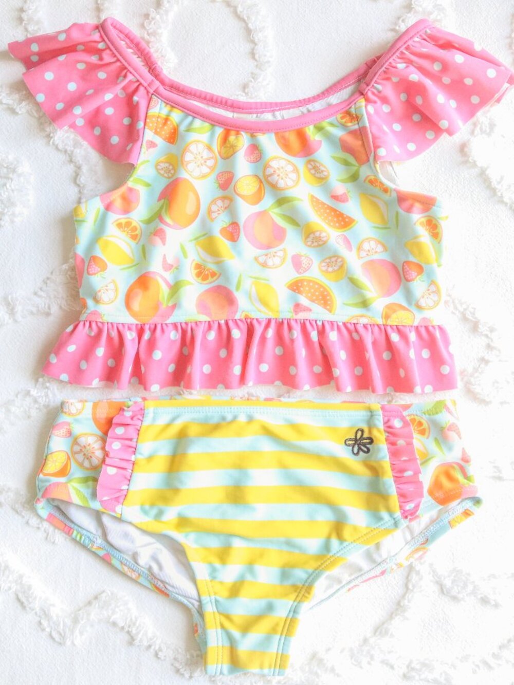 Matilda Jane | Citrus Fruit Lemon Oranges Ruffle Polka Dot Refresh Tankini 8